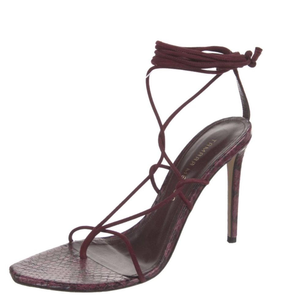 Tamara Mellon snakeskin and suede sandals